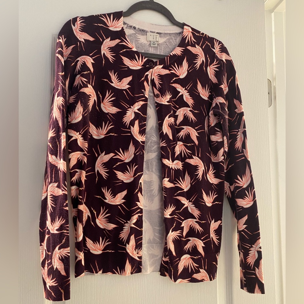 Cardigan with bird design